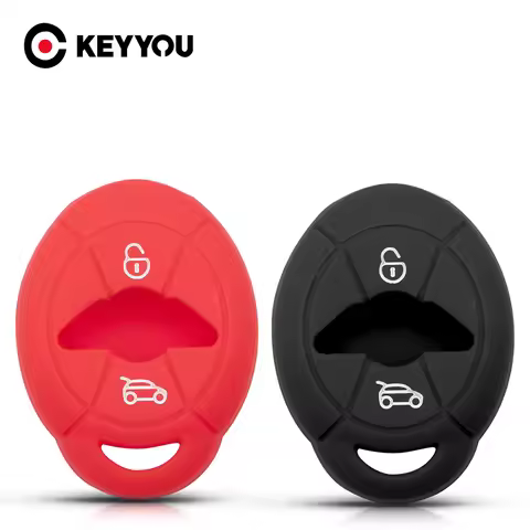 KEYYOU Silicone Key Case For BMW Mini Cooper S R50 R53 Two 2 Buttons Remote Protective Cover Jacket 