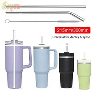 ECYOU 1Pcs Cup Straw, 6mm 8mm Drinking Stainless Steel Straws, Straight Bent Reusable Silver Replacement Straw for  30oz 40oz Tyeso Cup