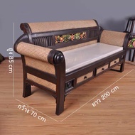 โซฟาไม้ โซฟาเข้ามุม โซฟาอเนกประสงค์ โซฟาวินเทจ ไม้ไผ่สาน เฟอร์นิเจอร์ไม้เนื้อแข็ง thai style ตกแต่งบ