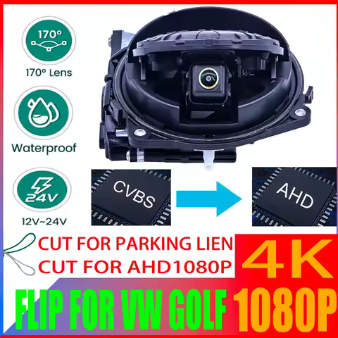 CVBS or AHD 1080P Flipping Logo Reversing Emblem Vehicle Parking CCD HD Car Rear View Camera for Gol