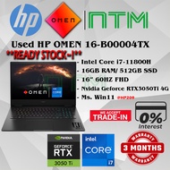 #HP209 USED HP OMEN 16 Gaming Laptop Intel i7-11800H 16G 512GB SSD NVIDIA GEFORCE RTX3050Ti RTX 3050