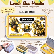 Lunch Box Handle / Lunch Box 2 Dividers / Misting Bento Lunchbox 1100ML CUSTOM - Transformer Bumbleb
