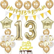 13th Birthday Decoration Boy Girl Gold Banner 13th Birthday Garland Decoration 13th Boy Balloons 13t
