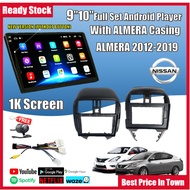 Nissan Almera 9'' 10" Android Player Car Player IPS Screen 2Ram + 32GB With Almera Casing Waze GPS W