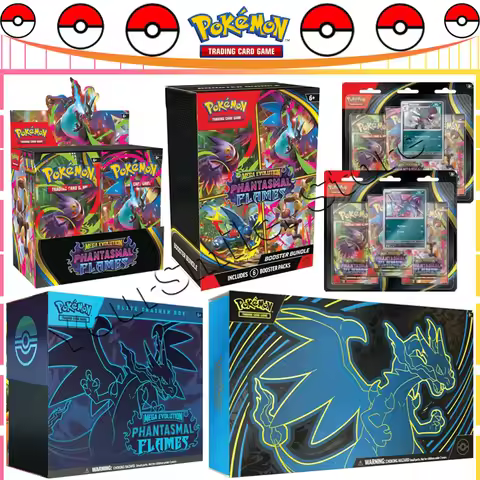 Original Pokemon Trading Card PTCG ME02 Mega Charizard Phantasmal Flames English Booster Box ETB UPC