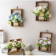 Artificial Flowers Fake Flower Baskets Picture Frames For Hanging Wall Decoration