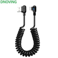DNOVING 6A Spring Data Cable, Elbow Black USB C To Type C Fast Charging Cable,  Fast Charging Spring