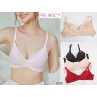 Bra FELANCY Medium Foam UnderwireWanita 34 36B 38B Wireless Full Cup Motif UnderwearPOLOS 007F