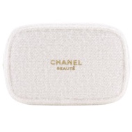 【日本直送】香奈兒 CHANEL 2024年聖誕限定禮盒 化妝包 贈品 斜紋軟呢 白色 女性【二手】
