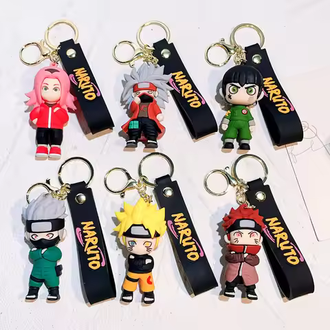 Naruto Silicone Pendant Keychain 7th Generation Soft Rubber Figurine Collectible Anime Accessory