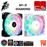 1stPlayer M1-D Diamond ARGB Chassis Fan 3 in 1 Pack - Black/White