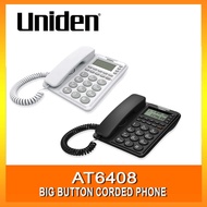 UNIDEN AT6408 Big Button Corded Phone (Black & White)