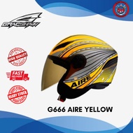 Gracshaw Graflex G666 Aire Yellow Helmet (READY STOCK) Helmet Open Face Gracshaw