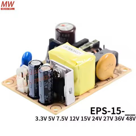 MEAN WELL 15W Single Output Switching Power Supply EPS-15-12 EPS-15-15 EPS-15-24 EPS-15-3.3 EPS-15-5
