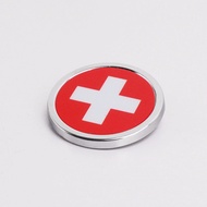 Car Exterior Accessories Switzerland flag Sticker Metal Round Emblem For Luxgen MINI Cooper Toyota R