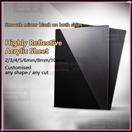Custom Black acrylic sheet mirror diy handmade panel translucent black teal plexiglass sheet fluted 