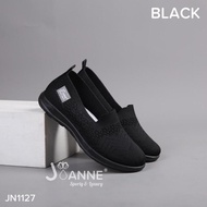 JOANNE Flyknit Flat Shoes for Women JN1127 (3Psg 1Kg) Black Pink - BLACK, 36