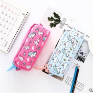 bekas pensil bekas pensil perempuan pensil box Simple Creative Cartoon Unicorn Canvas Large Capacity