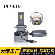 Kuasa Tinggi 80W Dwi Tiub Tembaga LED Lampu Kereta H7 9005 H4 H11 Jarak Jauh Lampu Depan