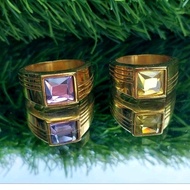 Men's ring titanium yello & purpleRing