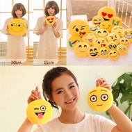 30CM Soft Emoji Yellow Round Cushion Emoticon Stuffed Plush Toy Smiley Pillow