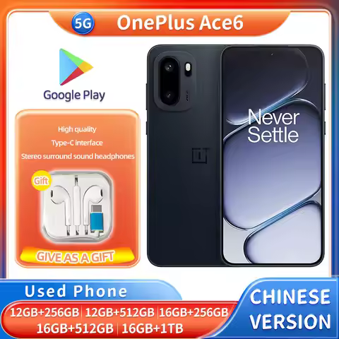 OnePlus Ace6 5G SmartPhone RAM 12GB 16GB ROM 256GB 512GB 1T Android Screen 6.78-Inches 5500mAh Used 