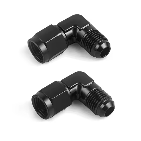 2PCS/Lot Aluminum AN6 AN8 AN10 Male To AN6 AN8 Female 90 Degree Swivel Coupler Apapters Fitting Fuel