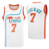 Flint Tropics Jackie Moon #33 Coffee Black #7 Semi Pro 90s Hip Hop Clothes for Party Men Basketball