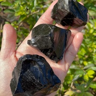Black Obsidian Stone - Raw Black Obsidian Crystal - Healing Crystals and Stones - Black Obsidian - R