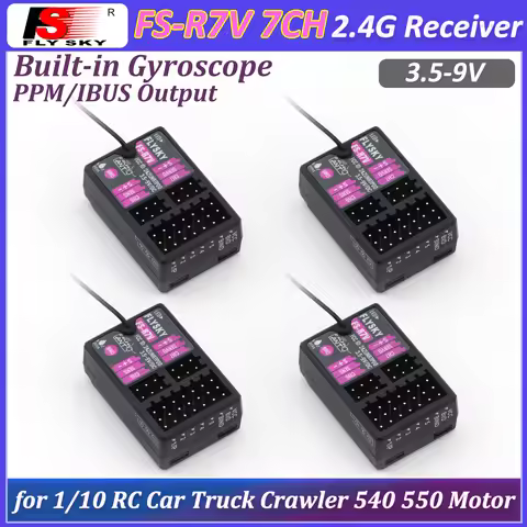 1/2/4PCS Flysky Receiver FS-R7V 7CH 2.4G Receiver Built-in Gyroscope PPM/IBUS Output for Remote Cont