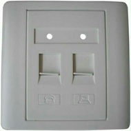 Faceplate 2 Hole Support Modular RJ11 & RJ45