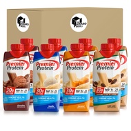 Premier Protein High Protein Shakes Variety Sampler Pack 11 Fl. Oz Each - Cafe Latte, Chocolate, Van