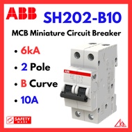ABB MCB SH202-B10 6kA B Curve 10A 2Pole Miniature Circuit Breaker