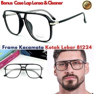 Frame Kacamata Kotak Lebar 81224 Eyeglass Unisex Pria Wanita Bisa Lensa Minus Baca Anti Radiasi Phot