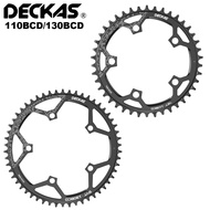 DECKAS 110BCD 130BCD Crown Chainring Narrow Wide Round Chain Ring 36T 38T 40T 42T 44T 46T 48T 50T 52T 54T 56T 58T Sprocket