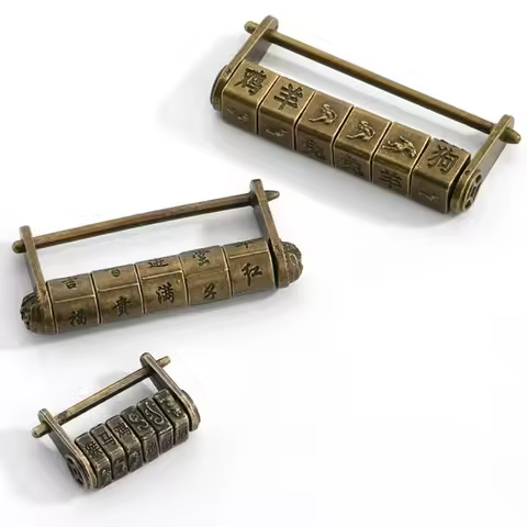 1pcs Zinc alloy lock archaic text password lock Wedding gift Valentine gift Love Letter ring Passwor