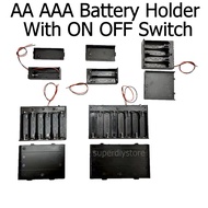 AA AAA Battery Holder Casing With ON OFF Switch Cover Case Lead Wire 14500 10440 18650 Container Pemegang Batteri box