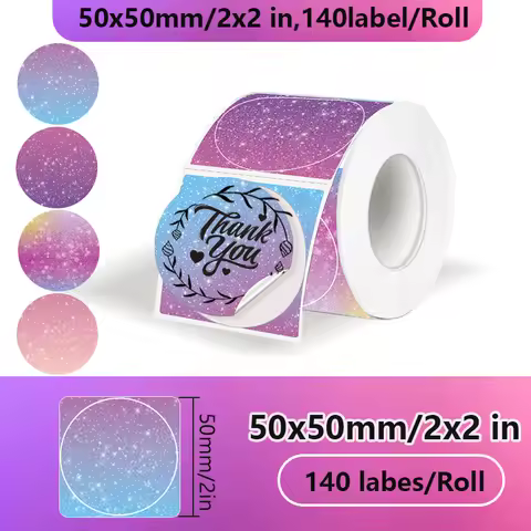 50x50 Laser Transparent Thermal Adhesive Label Roll Compatible for Phomemo M110 M200 M120 M220 E210 