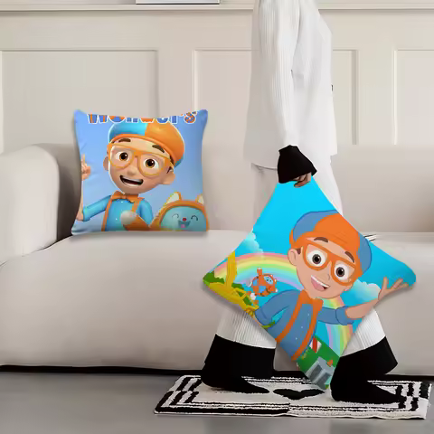 Cartoon TV Cute B-Blippi cushion cover Living Room Headboard Office Cushion Bedroom Cushion Sofa Nap
