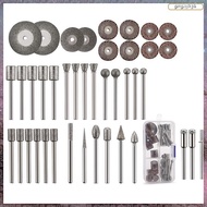 [L E U R] 43Pcs Stone Carving Set,26  Burr Bits, 10 Impeller,4  Cutting Wheel,3 Metal Mandrel,Polish