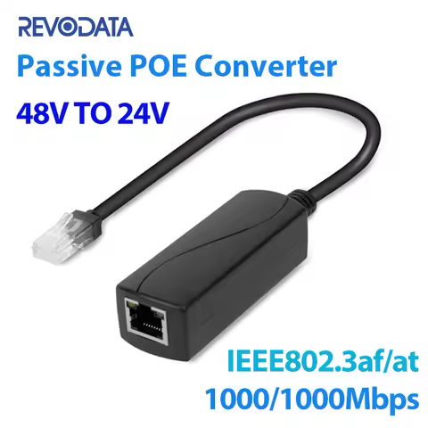 1.0G Passive PoE 48V to 24V PoE Converter, RJ45 Port Output 24V/1A, IEEE802.3af/at for Passive 24V D