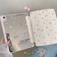 [HOT]INS Creative Sweet Pink Floral Mirror Shell For IPad10.2 Shell Ipad10th Gen9 Cover Mini6 Case Ipad Air2 Cover Air4/5 10.9 Anti-bending Case Pro11/ipad12.9 Anti-bending Cover