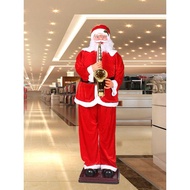 Santa Claus is 1.8m tall and blows, plays the guitar, and has swaying music