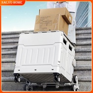 Salvo 80L Foldable Shopping Cart Trolley Storage Movable Easy Carry Compact Stair Climber Trolley Sh