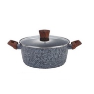 Yoshikawa CASSEROLE 20cm LID Marble Induction Wok Crock Pot Wok 20 cm