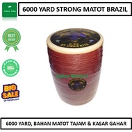 Gelasan Senar Matot Strong String Brazil 0.22 6000 Yard Bahan Putih Tarik Jepret Layangan