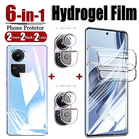 Front Back Hydrogel Film on For Oppo Reno 10 5G Screen Protector Camera Lens Tempered Glass Cover Re