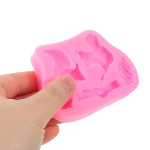 2Pcs Squirrel Silicone Mold Pine Cone Acorn Fondant Mould Nonstick Flexible Animal Chocolate Candy C