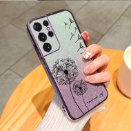 case for samsung s24 ultra s24 plus s24 Sparkling Pink Phone Case Dandelion Pattern Anti drop Soft C