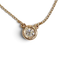 全新 ★ TIFFANY&Co. Tiffany Elsa Peretti Diamond by the Yard 單鑽吊墜 AU750 約 0.10 克拉 玫瑰金項鍊 重 2.43 克 女士款 附原